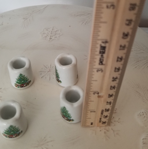 Set of 4 Vintage Christmas Tree Mini Candlesticks - Picture 6 of 7